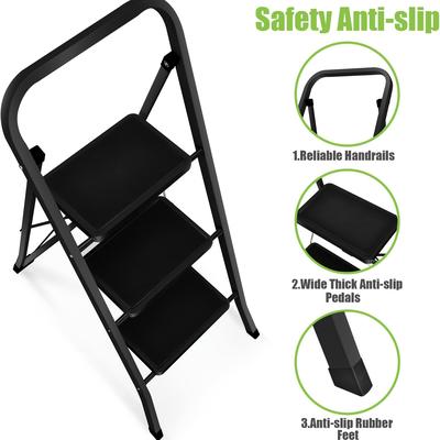 TEMU Folding Step Ladder With 2 Steps, Household Ladder Loadable Up To 150 Kg, Standing Ladder For The Image