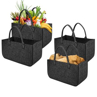 TEMU 2x/4x Felt Bag Firewood Bag Wood Newspaper Basket Shopping Tote Fabric Image