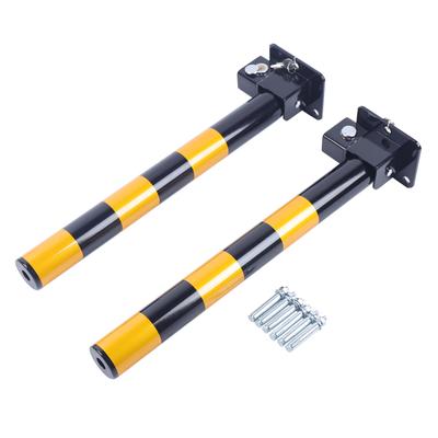 TEMU Thickened Anti-collision Parking , 2 Pcs Vehicle Parking Posts Driveway Free Standing Posts Lockable Parking Barriers 60cm High Cummunity Vehicle Parking Barriers , For 、、 Parking Spaces Image