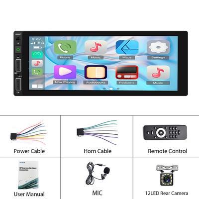 TEMU Podofo 1 Din Car Radio With & Wireless Car, 6.9 Inch Touchscreen Car Radio \t Fm Radio Eq Tf Usb Swc Microphone Reversing Camera, Without Battery Image