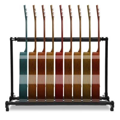 TEMU Compact Size | Foldable 9-way Guitar Stand - Sturdy Display For Acoustic, Electric & Bass Guitars, With Powder-coated , Freestanding With Accessories Included