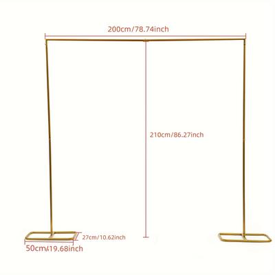 TEMU Wedding Arch Frame - Elegant Garden Party Stand With Pink Floral Decor, Tulle Backdrop, And Lightweight Stability For Weddings, Birthdays, And Outdoor Celebrations, Wedding Decorations Image