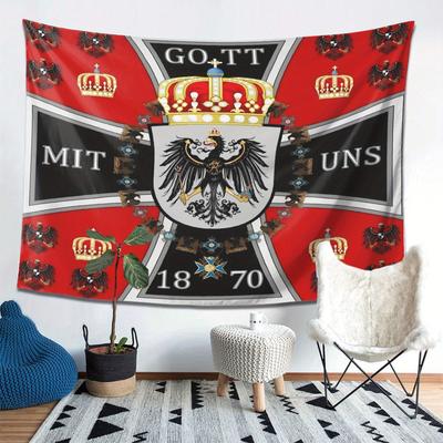 TEMU German Empire Eagle Tapestry - Horizontal Polyester Wall Hanging With Eagle & , Color Scheme, Living Room, Bedroom, Office, Or Party Decor, Ideal Gift For Birthdays & Valentine's Day, Eagle Decor Image