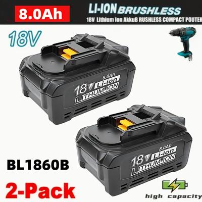 TEMU 2x 18v Lithium-ion Replacement Battery For Makita Battery 18v Bl1850 Bl1860 Bl1840 Bl1830 Bl1820 Bl1815 And All Makita 18v Li-ion Tool Batteries With Led Display Image