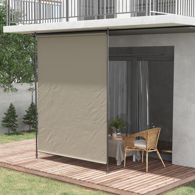 TEMU Vertical Awning 200 X 292 Cm Retractable Sun Protection Adjustable Side Awning Wind Protection Made Of Aluminum In Sand Image