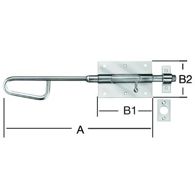 Vormann - Bolzen-Stangenriegel m.Schlaufe angebunden 600x100x2 mm verzinkt Image