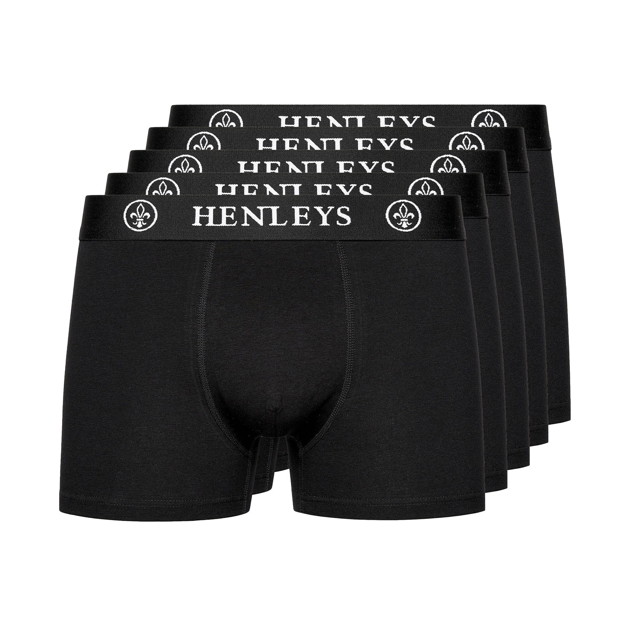 Henleys Mens Mcblacken Boxer Shorts (pack of 5) (black) - Size X-large | Henleys Sale | Discount Designer Brands
