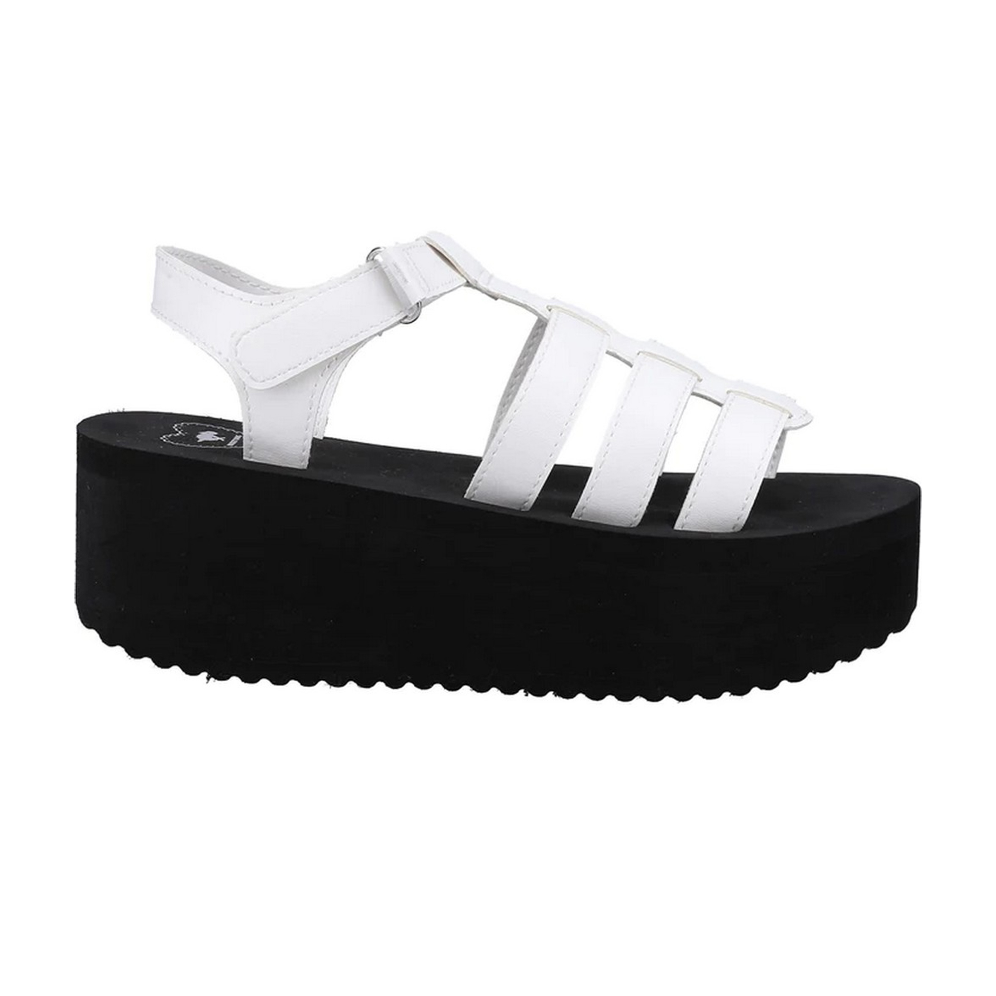 Rocket Dog Womens/ladies Helio Terrence Wedge Sandals (white/black) - Size UK 8 | Rocket Dog Sale | Discount Designer Brands