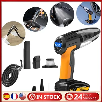 Auto-Staubsauger, kabelloser Reifenfüller, 4-in-1, kabelloser Luftreiniger, wiederaufladbarer Image