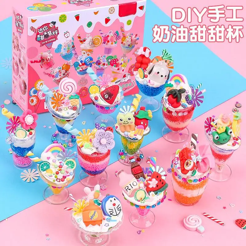 Bastelsets DIY Eisbecher Dekor Dessert & Basteln für Kinder Eistüte Requisiten für gefälschte Lebensmittelpräsentation Geburtstagsgeschenke für Mädchen Image