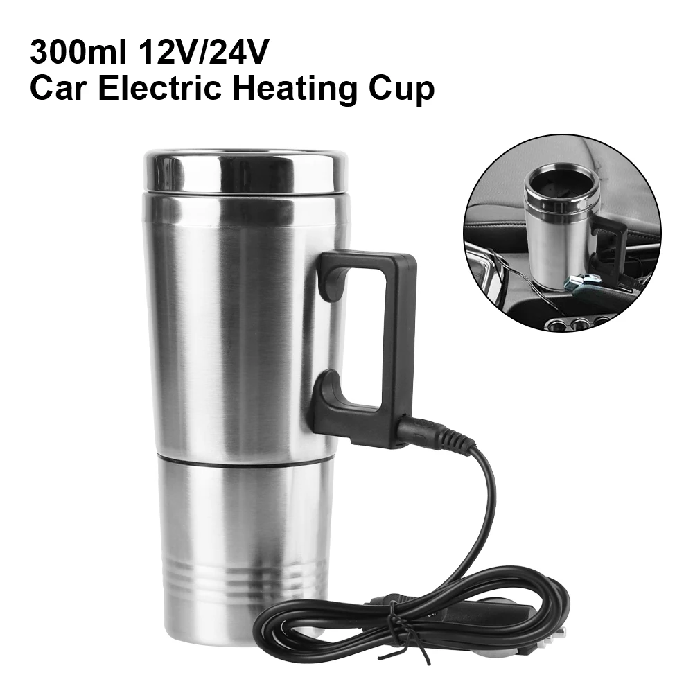 Edelstahl 12V/24V 300ml Camping Reise Wasserkocher Fahrzeug Heizung Tasse Elektrische Heizung Auto Wasserkocher Image