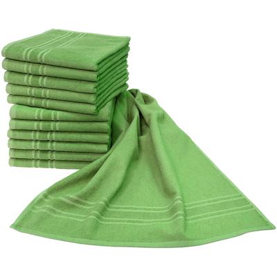 Handtuch DYCKHOFF "Saphir Friseurhandtücher", grün (kiwi), B:47cm L:85cm, Frottier, Frottier, Handtücher (Packung), Farbecht und besonders strapazierfähig, 47x85 cm Image