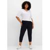 7/8-Hose SHEEGO "Große Größen", Damen, Gr. 52, Normalgrößen, blau (tiefblau), Obermaterial: 98% Baumwolle, 2% Elasthan, unifarben, casual, comfort fit 7/8-Länge, Hosen, mit Gummibund