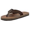 Zehentrenner RIEKER, Herren, Gr. 47, braun (dunkelbraun), Nubukleder, unifarben, casual, Schuhe, Sommerschuh, Strandschuh, Badeschuh, Poolslide mit Zehensteg