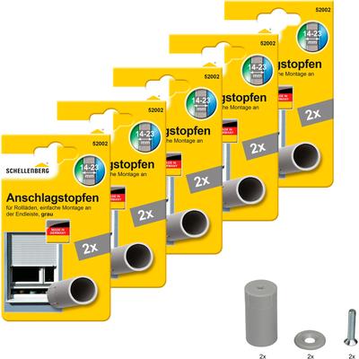 Rollladen-Anschlagstopper SCHELLENBERG "für Rollläden", grau, L:4mm Ø:2mm, Kunststoff, Rollladenstopper, Zubehör für Außenrollläden, 20 x 40 mm, grau Image