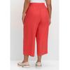 7/8-Hose SHEEGO "Große Größen", Damen, Gr. 48, Normalgrößen, rot (hummer), Obermaterial: 55% Leinen, 45% Viskose, unifarben, casual, comfort fit 7/8-Länge, Hosen, mit Schlupfbund, im Leinenmix