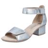 Sandalette RIEKER, Damen, Gr. 36, blau (hellblau), Lederimitat, metallic, elegant, Schuhe, Sommerschuh, Sandale, Blockabsatz, mit praktischen Klettverschlüssen