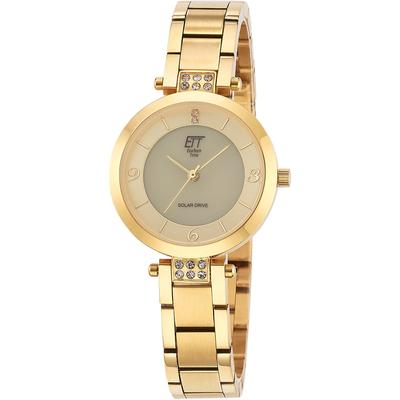 Solaruhr ETT "Solar Drive", gold (goldfarben), Armbanduhren, Damen, Armbanduhr, Damenuhr, Edelstahlarmband Image