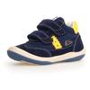 Sneaker NATURINO "GO VL", Kinder, Gr. 27, blau (navy, gelb), Veloursleder, Nylon, kontrastfarbene Details, sportlich, Schuhe, Freizeitschuh mit Farbeinsatz, Größenschablone zum Download