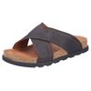 Pantolette RIEKER, Herren, Gr. 46, braun (dunkelbraun), Leder, unifarben, casual, Schuhe, Sommerschuh, Strandschuh, Hausschuh mit Fußbett