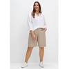 Bermudas SHEEGO "Große Größen", Damen, Gr. 54, Normalgrößen, grau (helltaupe), Obermaterial: 98% Baumwolle, 2% Elasthan, unifarben, casual, regular fit kurz, Hosen, in Chino-Optik