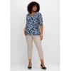 7/8-Hose SHEEGO "Große Größen", Damen, Gr. 48, Normalgrößen, beige (beigefarben), Obermaterial: 98% Baumwolle, 2% Elasthan, unifarben, casual, tailliert 7/8-Länge, Hosen, im Curvy-Schnitt SUSANNE