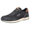 Sneaker MUSTANG SHOES, Herren, Gr. 45, bunt (dunkelblau, braun), Textil, Lederimitat, kontrastfarbene Details, casual, Schuhe, Schnürschuh, Freizeitschuh mit weicher Schaftrandpolsterung