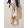 Caprihose CECIL "Style New York", Damen, Gr. 30, N-Gr, beige (boulder beige), Web, Obermaterial: 98% Baumwolle, 2% Elasthan, unifarben, casual, normal kniebedeckend, Hosen, Sommerhose mit Knopfdetails am Bund, Topseller