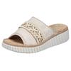Pantolette RIEKER, Damen, Gr. 38, beige (creme), Lederimitat, klassisch, Schuhe, Sommerschuh, Strandschuh, Urlaubschuh, Hausschuh mit softer Innensohle, Topseller