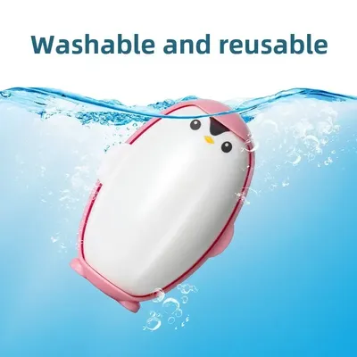 2/1PCS Pinguin Lint Remover Wiederverwendbare Waschbar Lint Roller Starken Klebstoff Haar Kleben Image