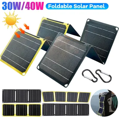 30W/40W Outdoor Solar Panel Tragbare Wasserdichte Outdoor Camping Wandern Zellen Batterie Solar Ladegerät für Handy Power banks