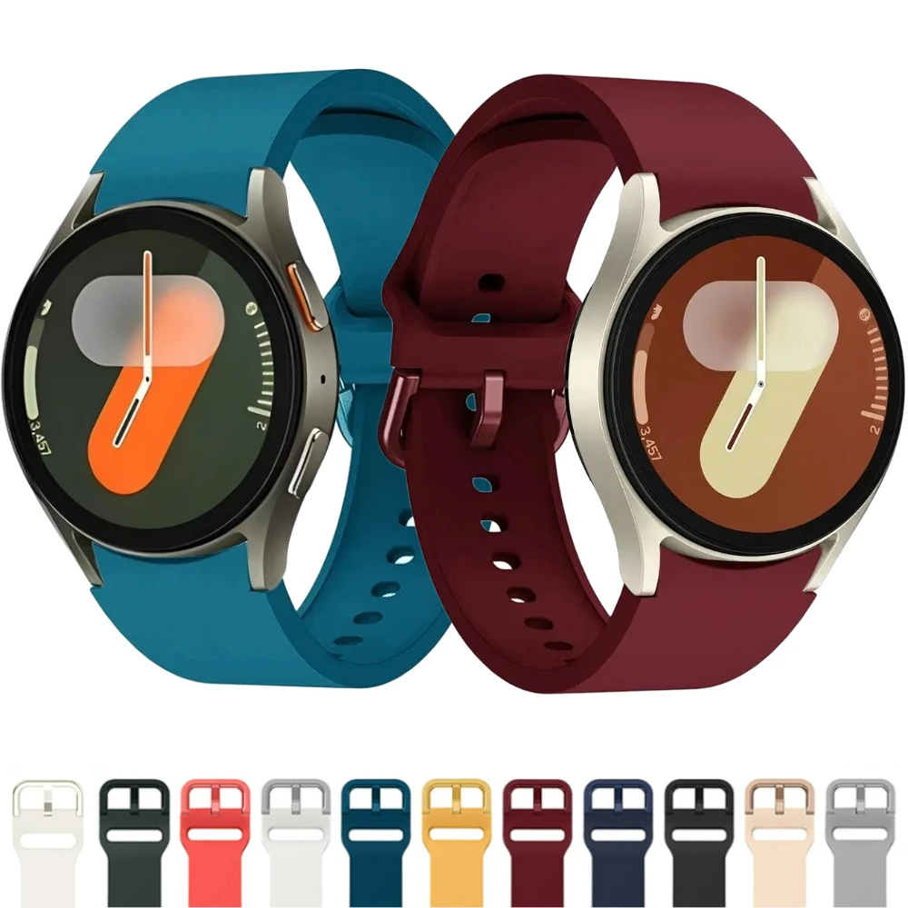 No Gaps Silikonarmband für Samsung Galaxy Watch 7 44 mm 40 mm Originalarmband für Samsung Watch 6/5/Pro/4/Classic 47 mm 45 mm Band Image