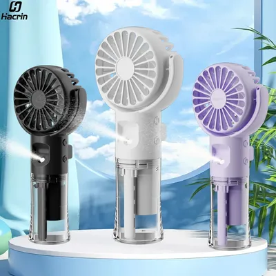 Portable Humidifier Fan Mini Handheld Water Mist Fan USB Rechargeable Small Pocket Fan Portable Hand