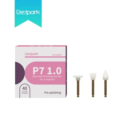 Dentpark 40pcs Dental Composite Resin Polisher One-sertep Finishing System P7 1.0 Polishing Cups