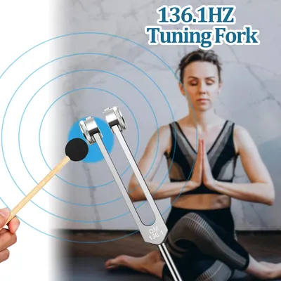 136.1Hz Tuning Fork, Tuning Forks with Fixed Weights, Aluminum Alloy For Sound Healing Meditation