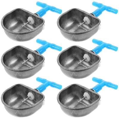6 Pcs Automatic Water Fountain for Rabbits Pet Drinker Stainless Steel Bunny Dispenser Cage