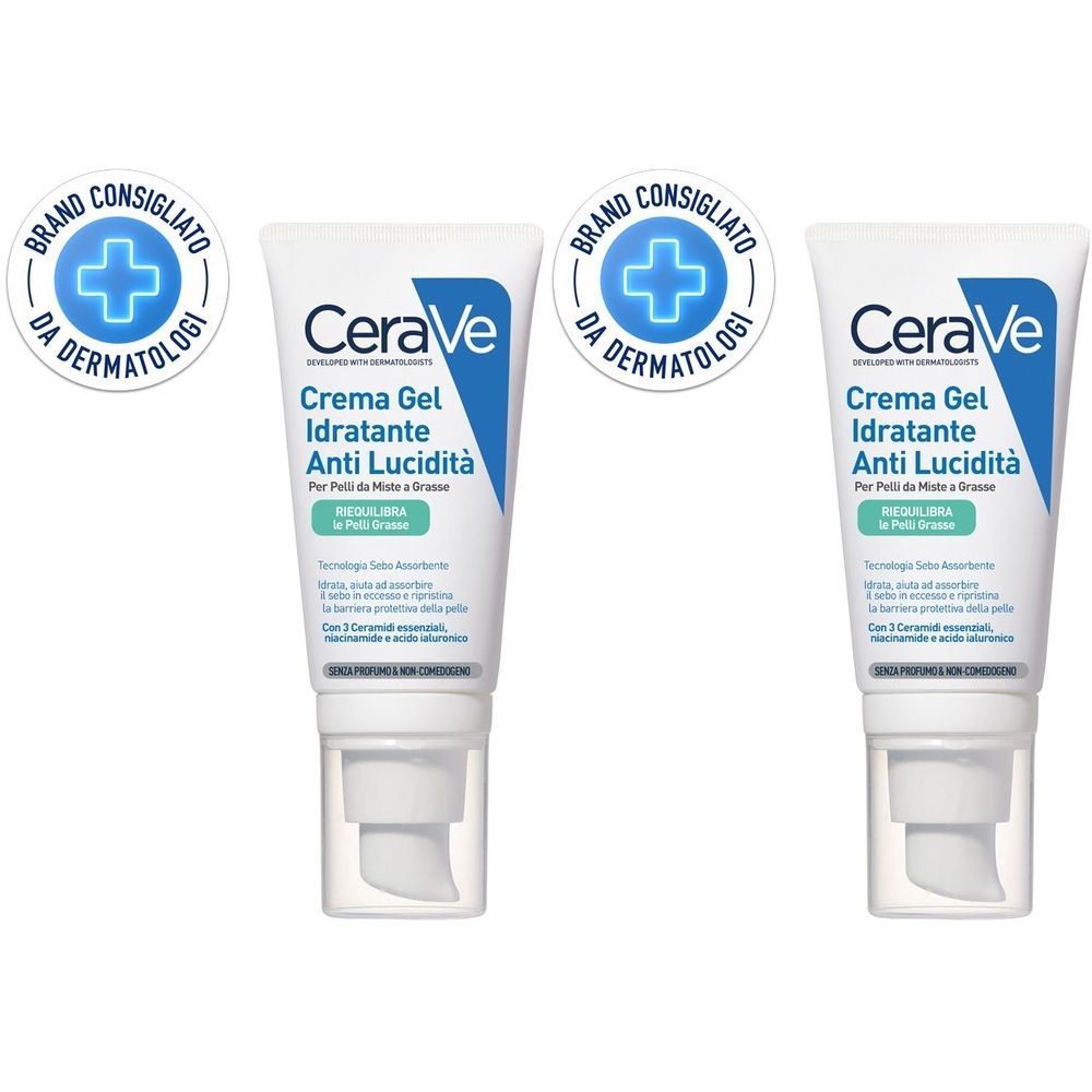 CeraVe Crema Gel Idratante Anti-Lucidità 2x52 ml