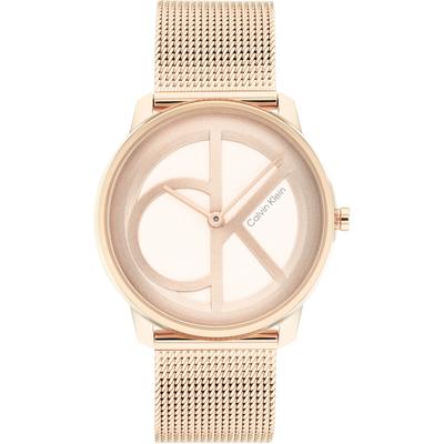 Quarzuhr CALVIN KLEIN "CK ICONIC 35 mm", rosa (roségoldfarben), Armbanduhren, Damen, Armbanduhr, Damenuhr, Mineralglas, Edelstahlarmband Image