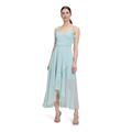 Abendkleid VERA MONT "Vera Mont Abendkleid mit Volant", Damen, Gr. 36, Normalgrößen, summer mint, Chiffon, Obermaterial: 100% Polyester. Futter: 100% Polyester., elegant, A-Linie lang, U-Boot-Ausschnitt, Kleider, Wickel-Design