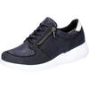 Sneaker WALDLÄUFER "H-FUNKY", Damen, Gr. 7 (40,5), blau (dunkelblau, weiß), Nubukleder, Textil, Glattleder, unifarben mit Farbeinsatz, casual, Schuhe, Schnürschuh, Keilsneaker, Halbschuh in Komfortweite H (= sehr weit)