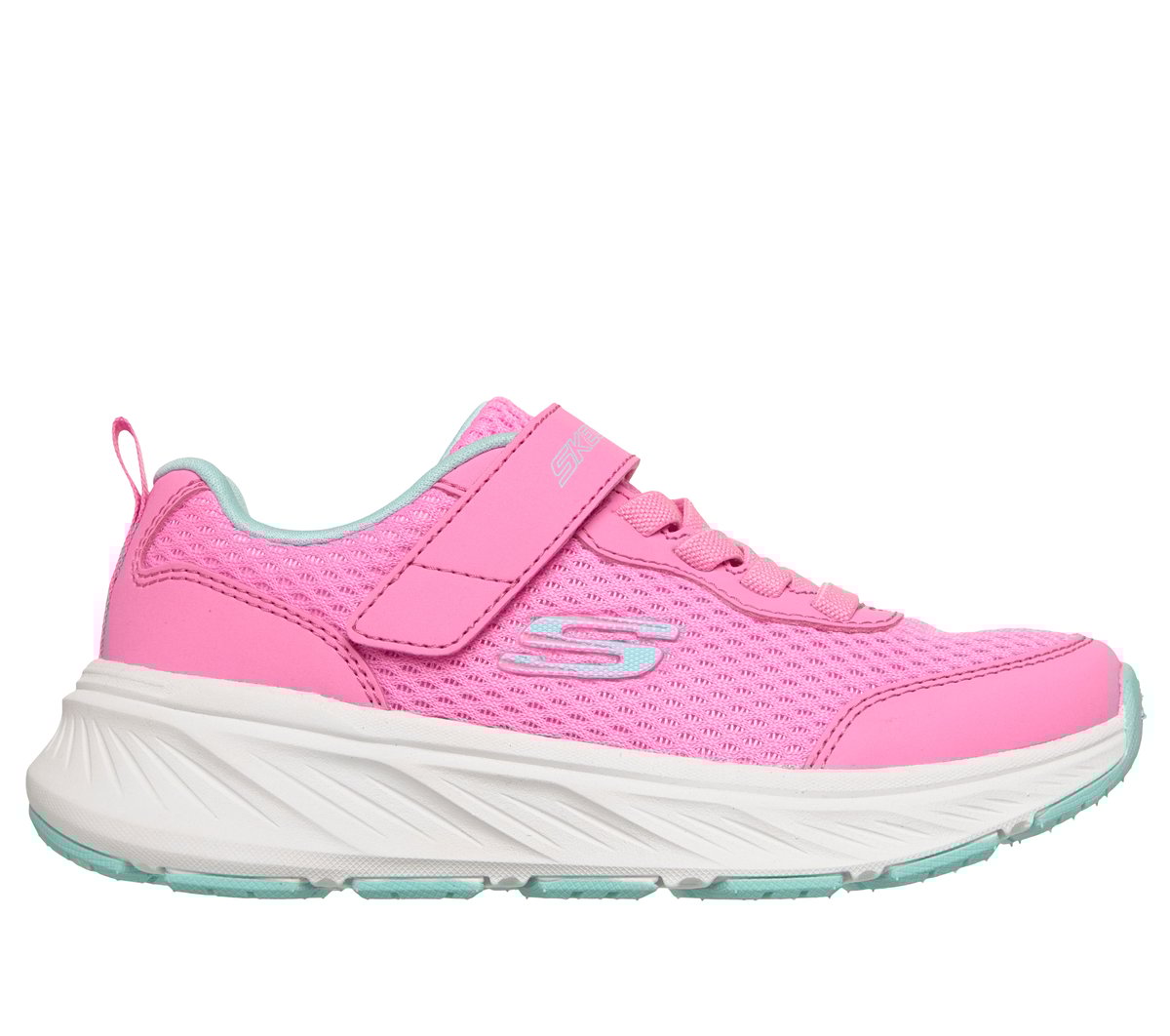 Skechers Girl's Edgeride - Smooth Journey Sneaker | Size 3.0 | Hot Pink/Turquoise | Textile/Synthetic | Machine Washable