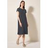Sommerkleid CECIL, Damen, Gr. S (38), US-Größen, volcanic grau, Web, 58% Baumwolle, 42% Polyester, unifarben, casual, gerade kniefrei, Rundhals, Kurzarm Bündchen, Kleider, soft und trageangenehm