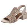 Sandalette RIEKER, Damen, Gr. 41, beige (hellbeige), Textil, Lederimitat, Flechtoptik, elegant, Schuhe, Sommerschuh, Schaftsandale mit seitlichen Gummizügen für guten Sitz