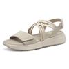 Keilsandalette TAMARIS, Damen, Gr. 37, grau, Lederimitat, Textil, casual, Schuhe, Plateau, Bequemschuh, Sandale mit elastischen, überkreuzten Riemchen