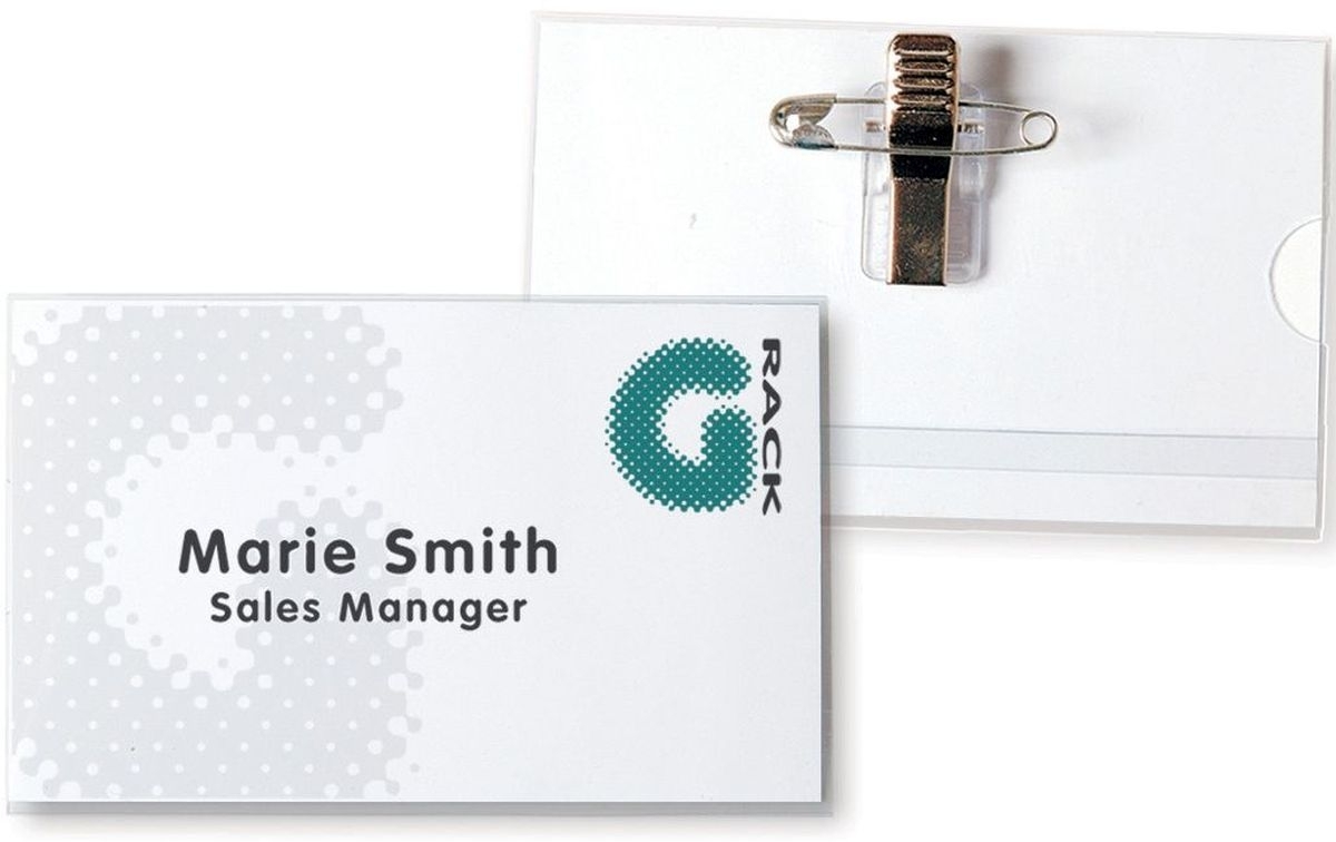 Tarifold Namensschild 75x40mm Kombiklemme transparent VE=50 Stück Image