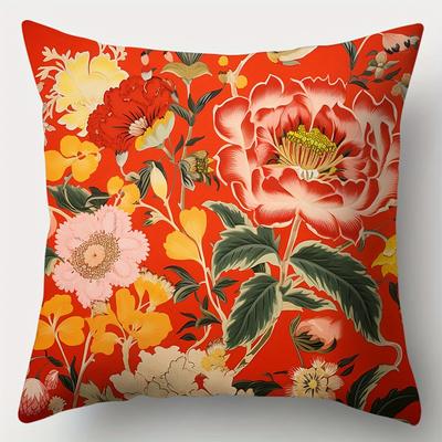TEMU 1pc, Vintage Polyester Cushion Cover, Pillow Cover, Room Decor, Bedroom Decor, Sofa Decor, Collectible Buildings Accessories (cushion Is Not Included) Image