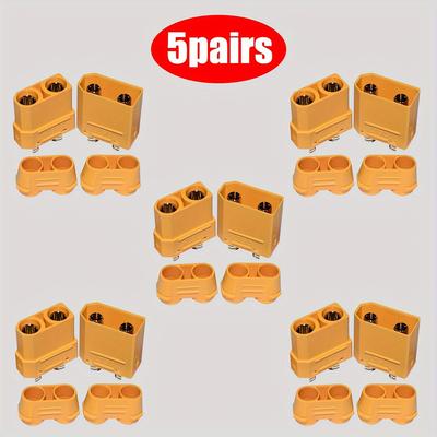TEMU 2/5 Pairs Of High Quality Xt90h Male And Female Plug, Suitable For Rc Battery, Charging Cable And Drone Image