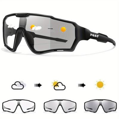 TEMU Of Photochromic Cycling Glasses For - , Tac Lens, , Stylish Design, Hard Cardboard Packaging, Outdoor Sports & Festivals, Cycling Glasses Image
