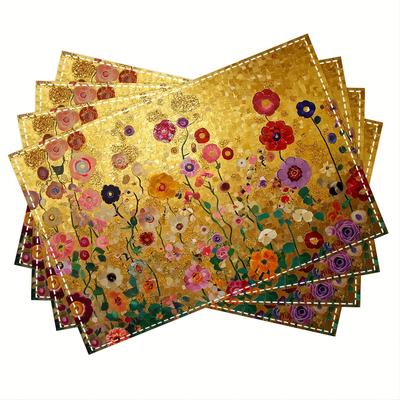 TEMU 4pcs Inspired Linen Placemats, 100% Woven Square Table Mats, Hand Wash Only, 12x18 Inch, For Dining, Kitchen, Party, Home Decor Image