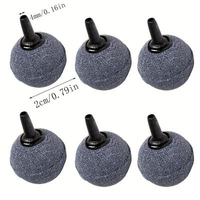 TEMU 6pcs Round Stone Oxygen Pipe Stone Bubble Stone, High Temperature Sintering, Uncharged, Without Battery, For Fish , Fish Image